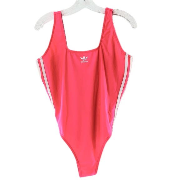 Adidas Adicolor 3-Stripes One-Piece Swimsuit Lucid Pink/White Size 16, NWT - Picture 8 of 16